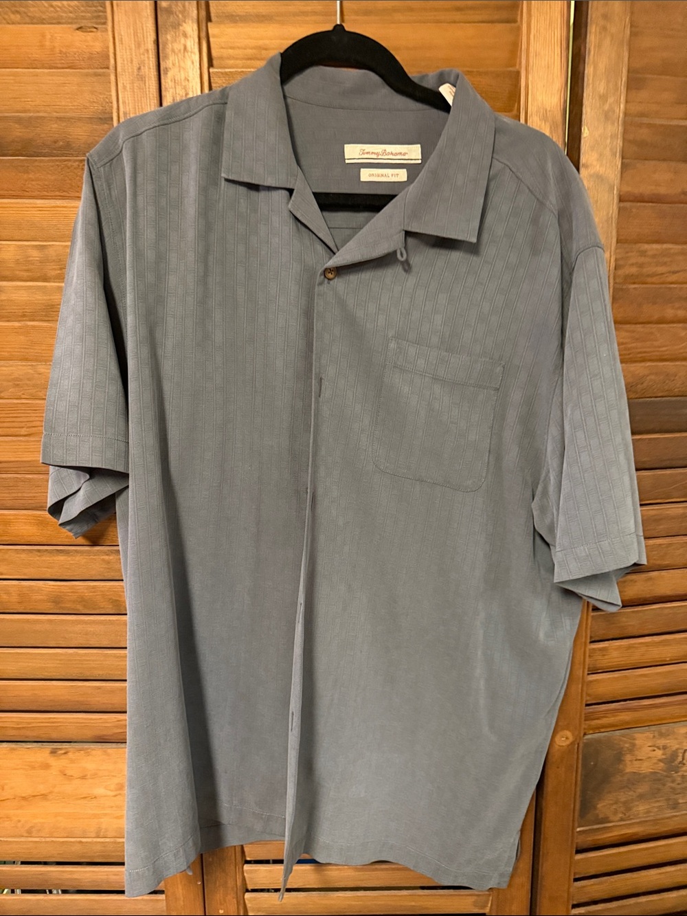 Tommy Bahama Men’s Short-Sleeve Camp Shirt — Slate gray